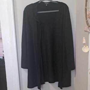 Women's Black Short Duster Floral Design